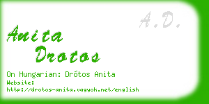 anita drotos business card