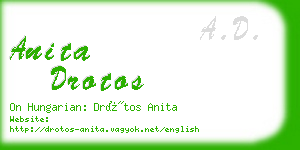 anita drotos business card